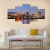 22452-NF Cincinnati Skyline Nature - 5 Panel Canvas Art Wall Decor