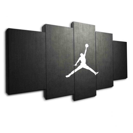 22278-NF Classic Michael Jordan Logo Basketball - 5 Panel Canvas Art Wall Decor