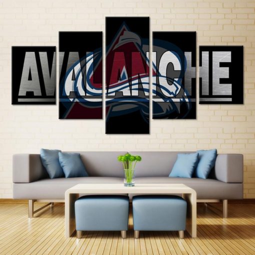 22515-NF Colorado Avalanche Logo 2 Ice Hockey - 5 Panel Canvas Art Wall Decor