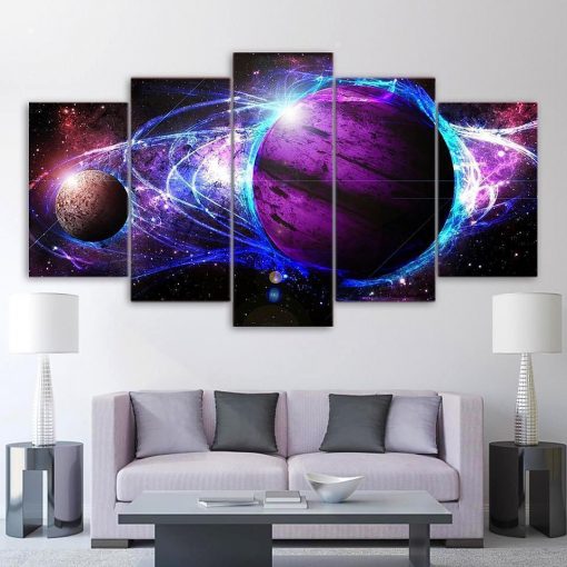 23528-NF Cosmos Galaxy Star Energy Space Universe - 5 Panel Canvas Art Wall Decor