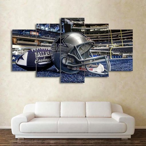 22205-NF Dallas Cowboys Helmet In Stadium Football - 5 Panel Canvas Art Wall Decor