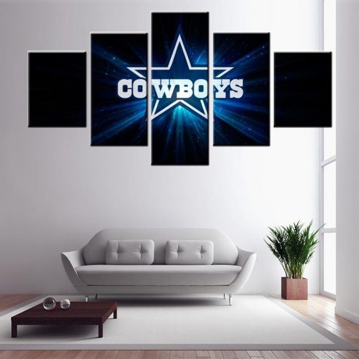 23011-NF Dallas Cowboys Logo Poster Football - 5 Panel Canvas Art Wall Decor