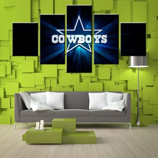 23011-NF Dallas Cowboys Logo Poster Football - 5 Panel Canvas Art Wall Decor