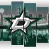 22306-NF Dallas Stars Logo Exclusive 6 Panels Ice Hockey - 5 Panel Canvas Art Wall Decor