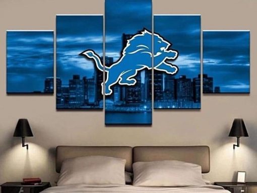 22417-NF Detroit Lions 2 Sport - 5 Panel Canvas Art Wall Decor