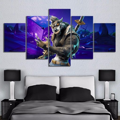 22512-NF Dire Werewolf Skin Fortnite Gaming - 5 Panel Canvas Art Wall Decor