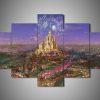 22513-NF Disney Castle 3 Disney - 5 Panel Canvas Art Wall Decor