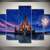 22324-NF Disney Castle 7 Cartoon - 5 Panel Canvas Art Wall Decor