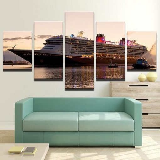 23515-NF Disney Cruise Lines Dream Fantasy Ship Disney - 5 Panel Canvas Art Wall Decor