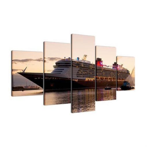 23515-NF Disney Cruise Lines Dream Fantasy Ship Disney - 5 Panel Canvas Art Wall Decor