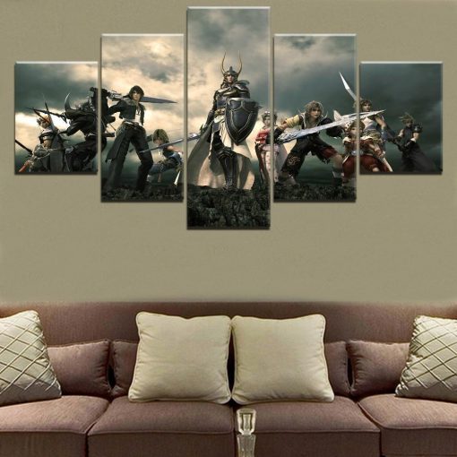 23508-NF Dissidia Final Fantasy Warrior Of Light 1 Gaming - 5 Panel Canvas Art Wall Decor