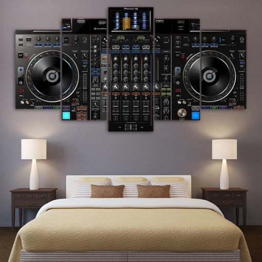 23003-NF DJ Player Music - 5 Panel Canvas Art Wall Decor