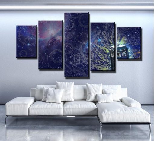 23001-NF Doctor Who Tardis Movie - 5 Panel Canvas Art Wall Decor