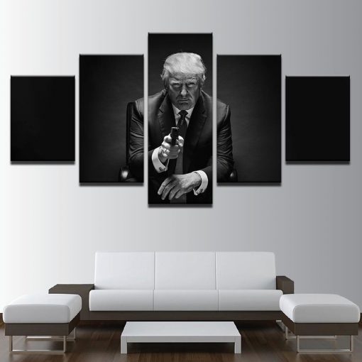22753-NF Donald Trump Posters Modular Black And White Celebrity - 5 Panel Canvas Art Wall Decor