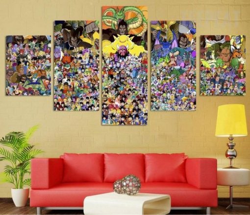 23495-NF Dragon Ball Series Characters Anime - 5 Panel Canvas Art Wall Decor