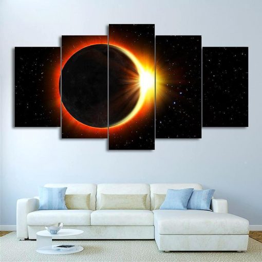 23489-NF Eclipse Painting Space Universe - 5 Panel Canvas Art Wall Decor