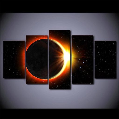 23489-NF Eclipse Painting Space Universe - 5 Panel Canvas Art Wall Decor