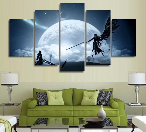 22396-NF Final Fantasy 7 Anime - 5 Panel Canvas Art Wall Decor