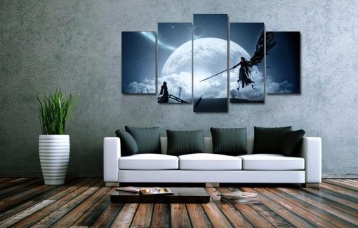 22396-NF Final Fantasy 7 Anime - 5 Panel Canvas Art Wall Decor