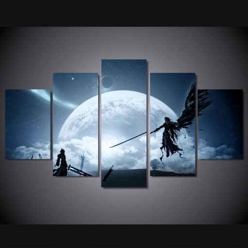 22396-NF Final Fantasy 7 Anime - 5 Panel Canvas Art Wall Decor