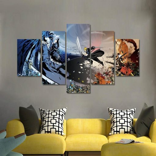 22510-NF Final Fantasy VII Art 1 Gaming - 5 Panel Canvas Art Wall Decor