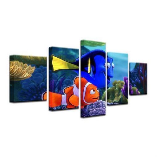 22751-NF Finding Nemo Dory And Marlin Movie - 5 Panel Canvas Art Wall Decor