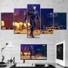 22597-NF Fortnite Background Poster Gaming - 5 Panel Canvas Art Wall Decor