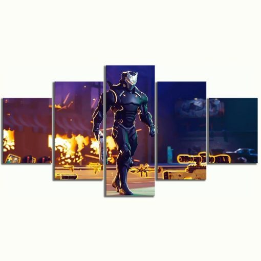 22597-NF Fortnite Background Poster Gaming - 5 Panel Canvas Art Wall Decor