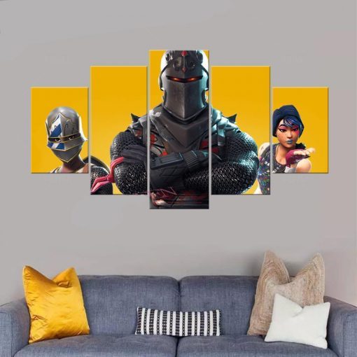 22508-NF Fortnite Battle Royale Game Anime Gaming - 5 Panel Canvas Art Wall Decor