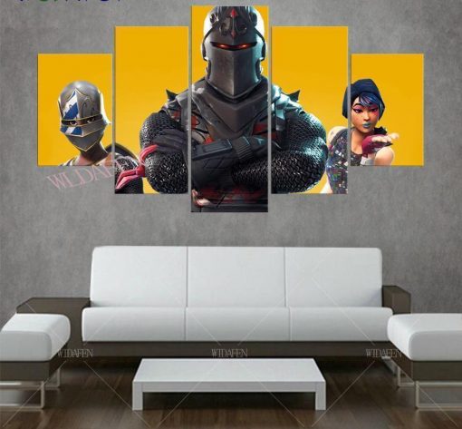 22508-NF Fortnite Battle Royale Game Anime Gaming - 5 Panel Canvas Art Wall Decor