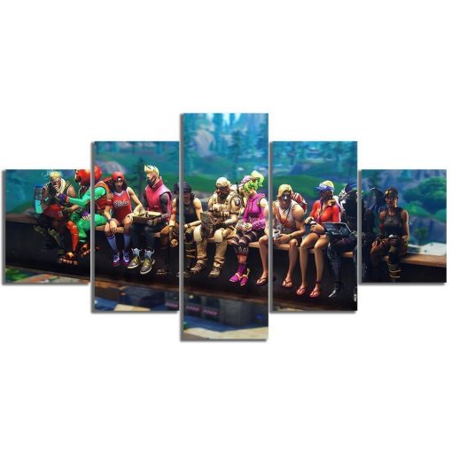 22276-NF Fortnite Game Characters Poster Gaming - 5 Panel Canvas Art Wall Decor