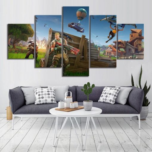 22594-NF Game Backgrounds Fortnite Gaming - 5 Panel Canvas Art Wall Decor