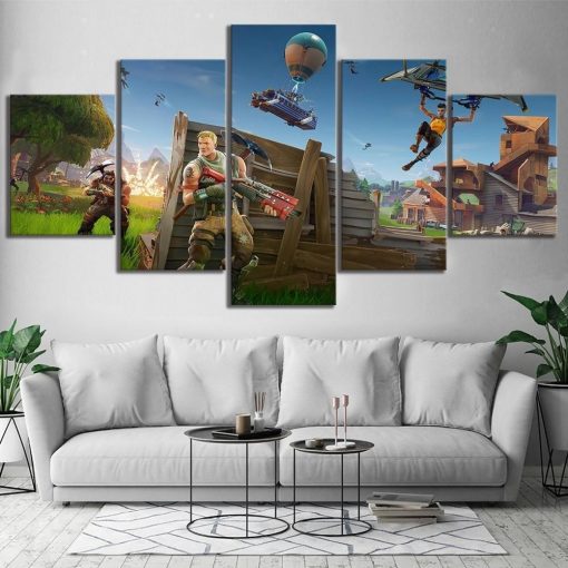 22594-NF Game Backgrounds Fortnite Gaming - 5 Panel Canvas Art Wall Decor