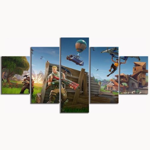 22594-NF Game Backgrounds Fortnite Gaming - 5 Panel Canvas Art Wall Decor