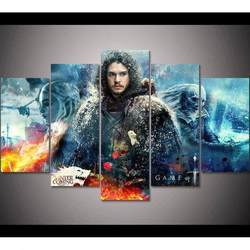 22985-NF Game Of Thrones John Snow Movie - 5 Panel Canvas Art Wall Decor