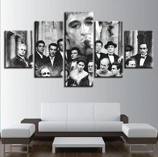 22598-NF Gangsters Scarface Movie - 5 Panel Canvas Art Wall Decor