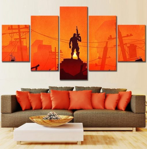 22991-NF Gloaming Background Fortnite Gaming - 5 Panel Canvas Art Wall Decor