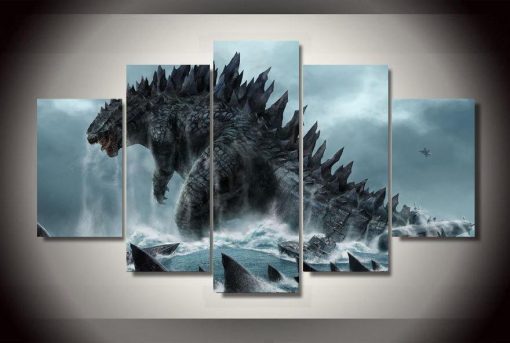 22595-NF Godzilla Movie - 5 Panel Canvas Art Wall Decor