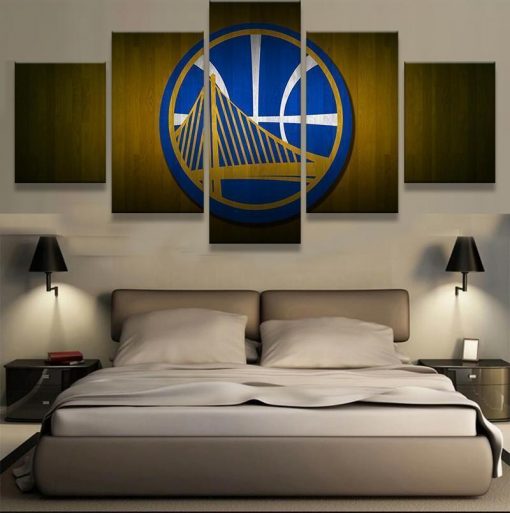 22269-NF Golden State Warriors NBA Basketball - 5 Panel Canvas Art Wall Decor