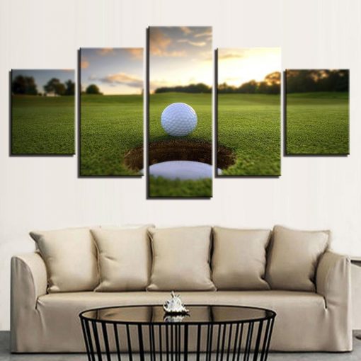 23453-NF Golf Gimme Putt Sport - 5 Panel Canvas Art Wall Decor