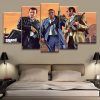 23451-NF Grand Theft Auto V Character Posters 8 Gaming - 5 Panel Canvas Art Wall Decor