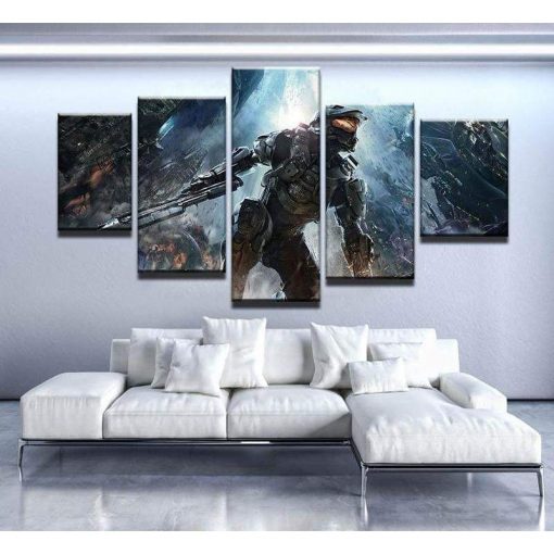22286-NF Halo Poster Gaming - 5 Panel Canvas Art Wall Decor