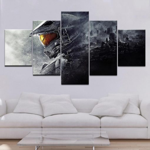 22589-NF Halo: The Master Chief John-117 Poster 1 Gaming - 5 Panel Canvas Art Wall Decor