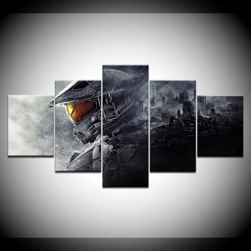 22589-NF Halo: The Master Chief John-117 Poster 1 Gaming - 5 Panel Canvas Art Wall Decor