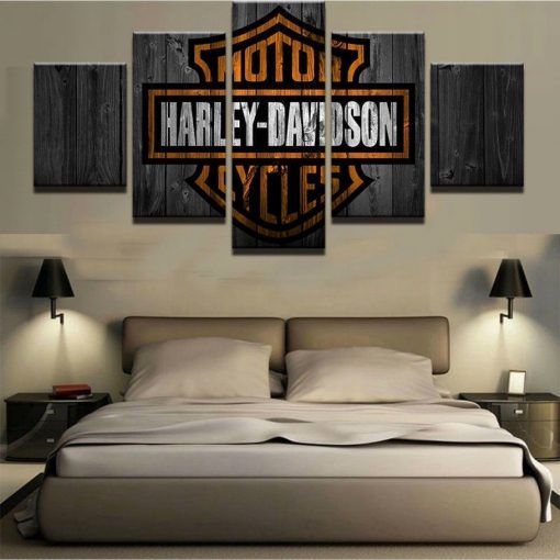 22202-NF Harley Davidson Car & Motor - 5 Panel Canvas Art Wall Decor