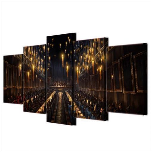 22323-NF Harry Potter Hogwarts Great Hall Movie - 5 Panel Canvas Art Wall Decor