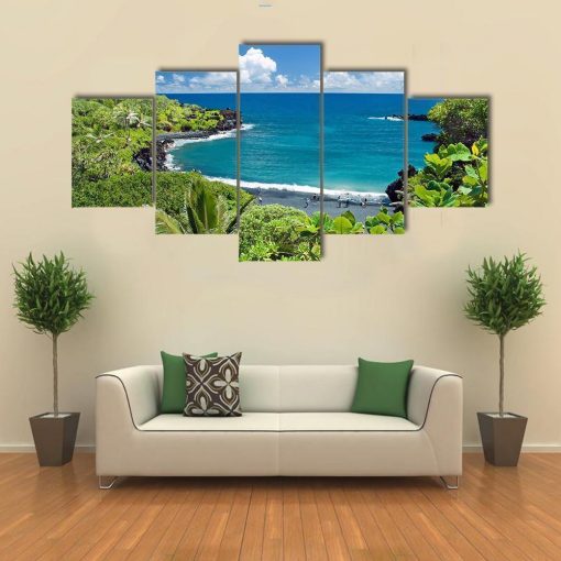 23445-NF Hawaii Paradise On Maui Island Nature - 5 Panel Canvas Art Wall Decor