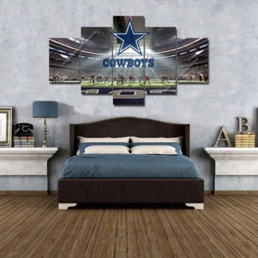 22352-NF Dallas Cowboys Logo Stadium Sport - 5 Panel Canvas Art Wall Decor