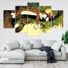 22309-NF Calvin And Hobbes Peaceful Sleep 3 Cartoon - 5 Panel Canvas Art Wall Decor