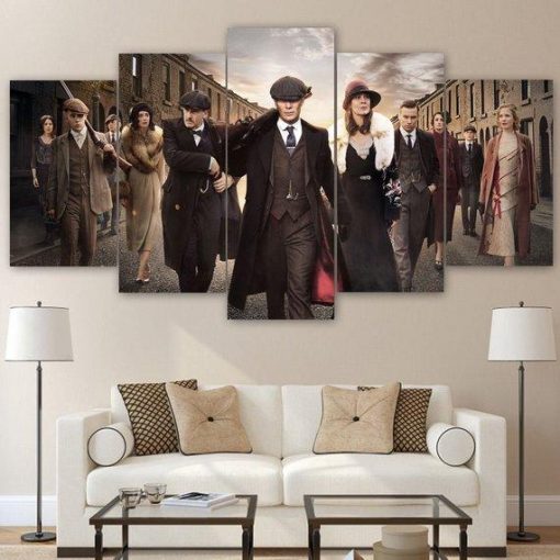 23055-NF Peaky Blinders Characters Movie - 5 Panel Canvas Art Wall Decor